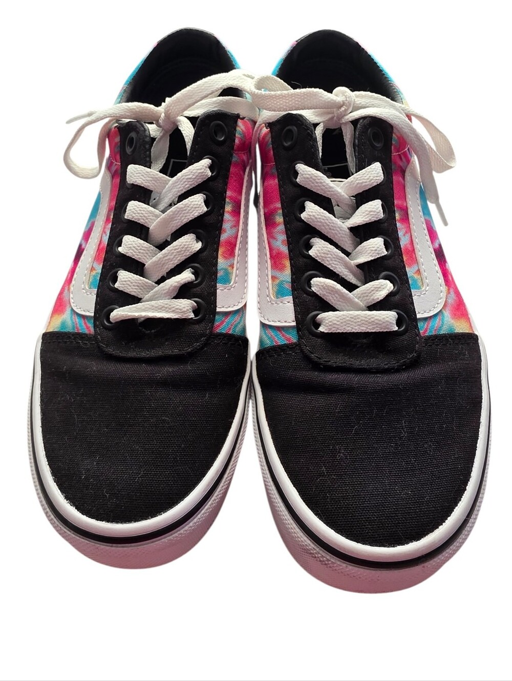 Vans Tie-Dye & Black Canvas Women's Lace-Up Sneakers Size 6.5